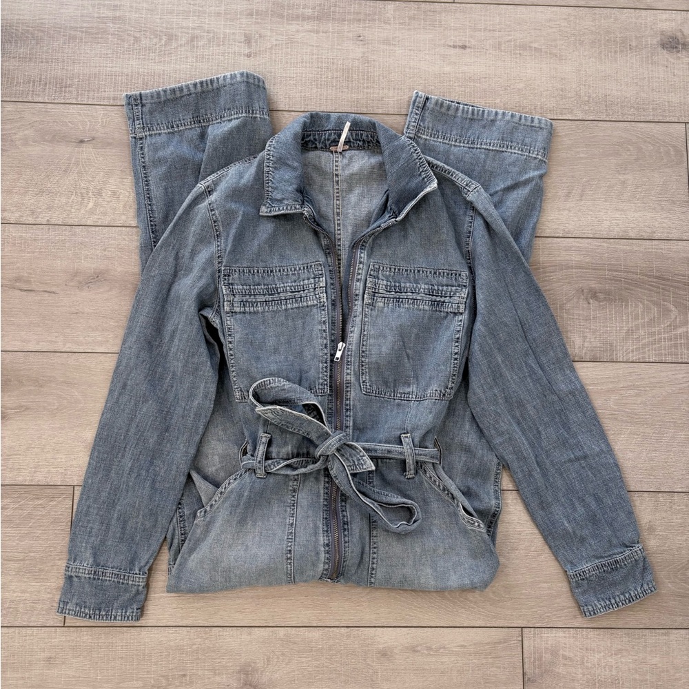 Free People Charlie Denim Jumpsuit - Picture 2 of 13
